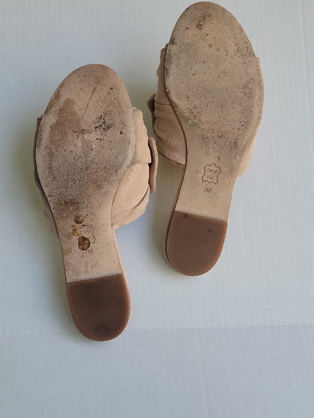 Tory Burch Nude Knotted Suede Slide Mules - Picture 6 of 6